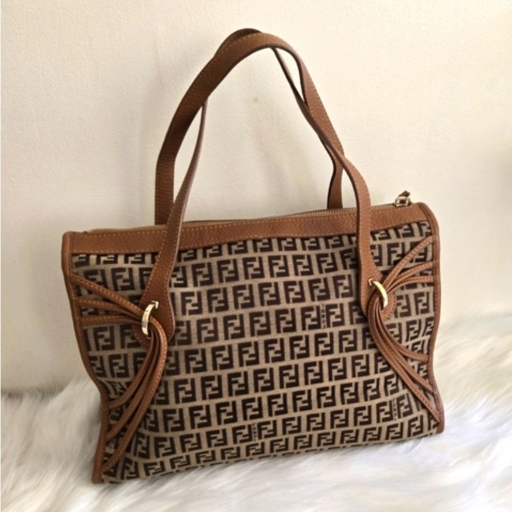 Fendi Brown Monogram Tote - Picture 3 of 13